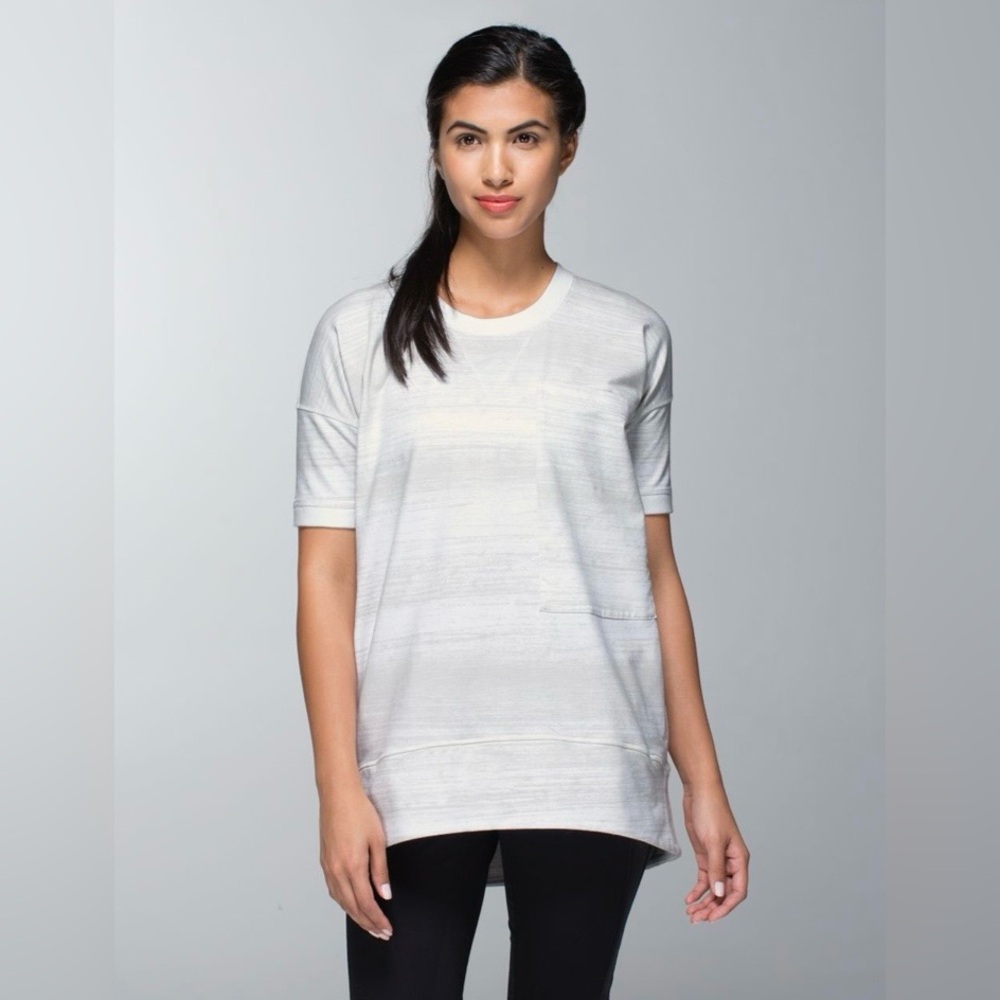 Lululemon | Mudra Sweatshirt in Righteous Stripe White Stretch French Terry